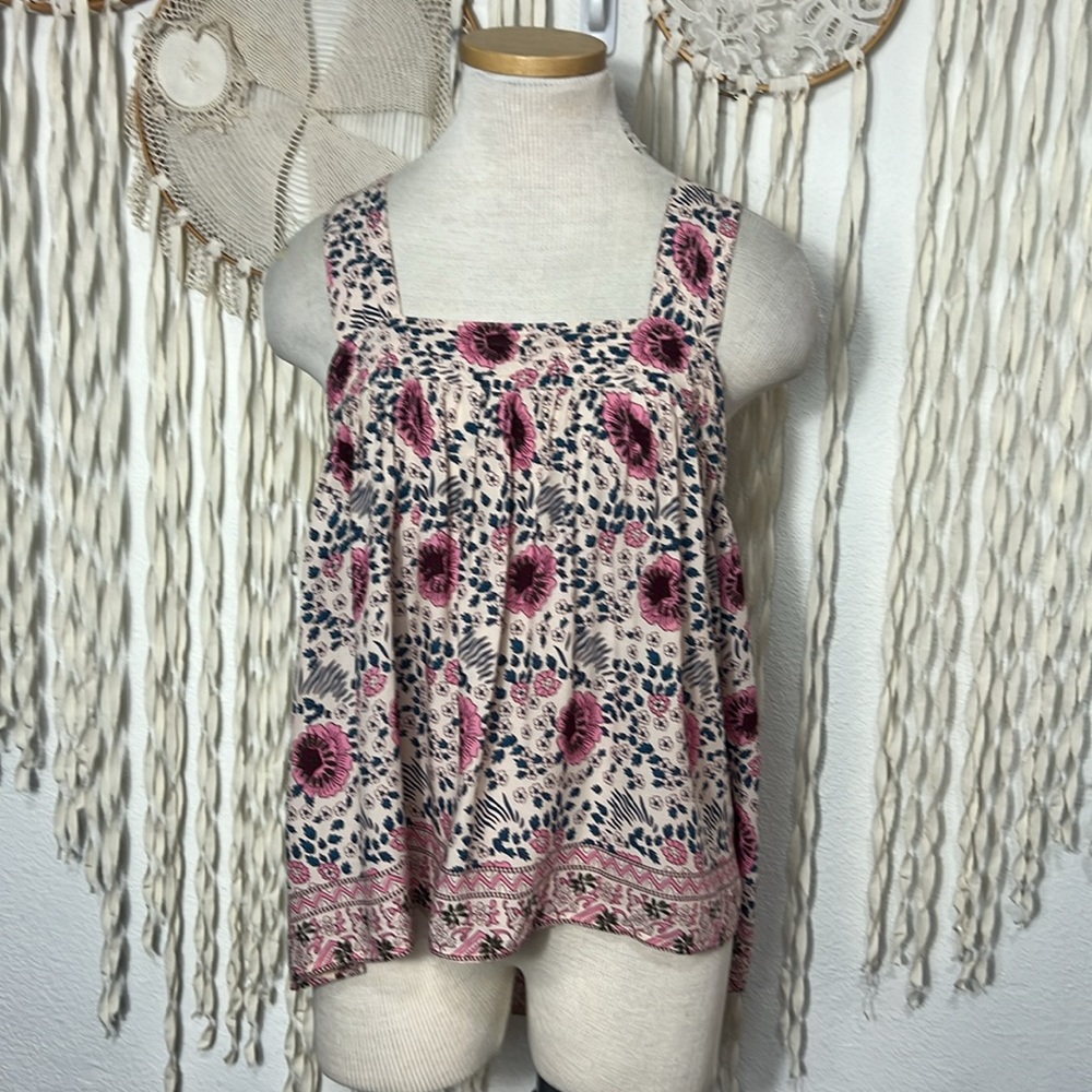Natalie Martin Floral Cotton Tan Size M